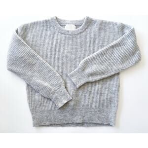 Women's Banana Republic Gray Ribbed Crewneck Wool Alpaca Blend Sweater Size M